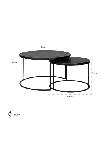 Bolder black coffee table (Set of 2)