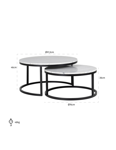 Lexington white coffee table (Set of 2)