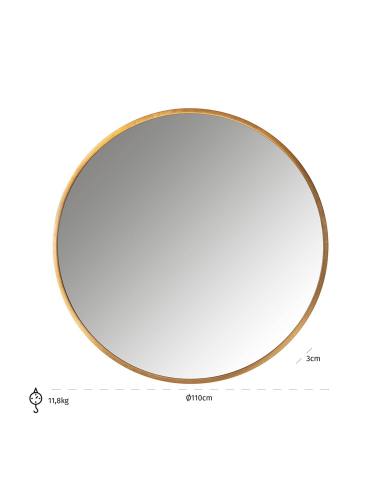 Specchio Maevy gold 110Ø