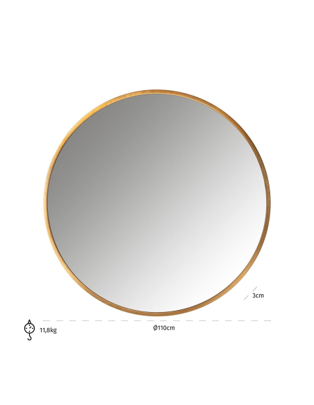 Specchio Maevy gold 110Ø