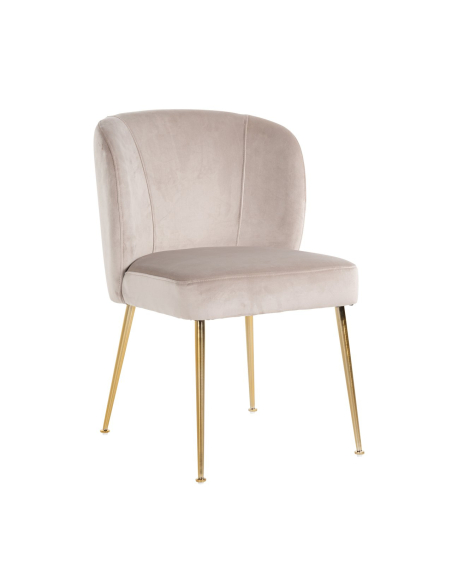 Esszimmerstuhl Cannon aus khakifarbenem Samt
