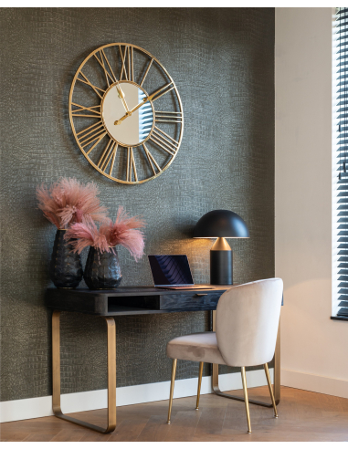 Silla de comedor Cannon de terciopelo caqui