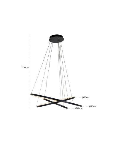 Kroonluchter Amira black