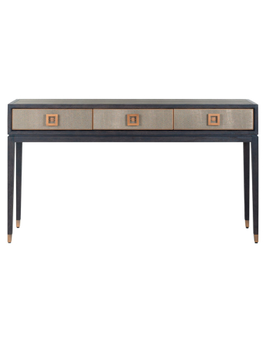Bloomville brass shagreen console table