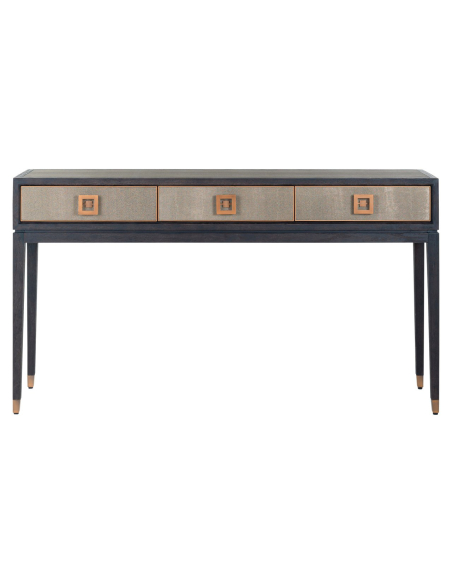 Bloomville brass shagreen console table