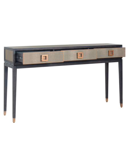 Consolle Bloomville in ottone shagreen