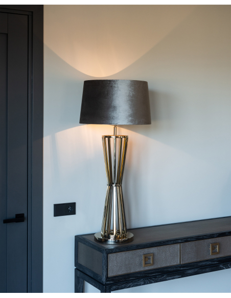 Bloomville brass shagreen console table