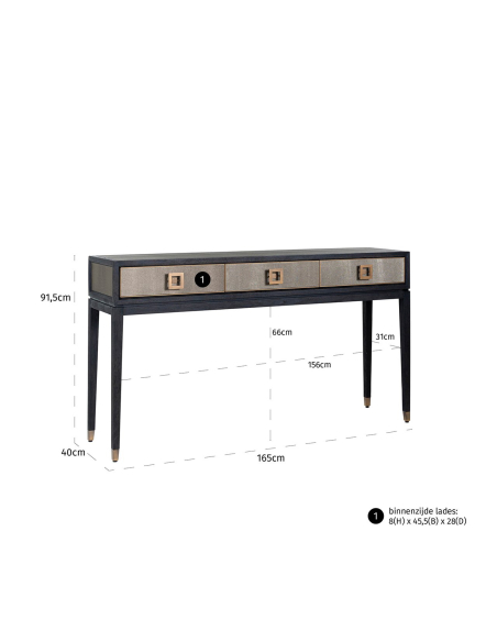 Consola Bloomville latão shagreen