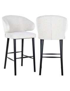 Taburete de bar Indigo white bouclé