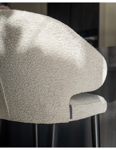 Indigo white bouclé bar stool