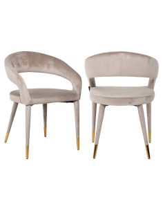 Gia dining chair khaki fire-retardant velvet