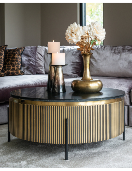 Mesa de centro Ironville gold 90Ø