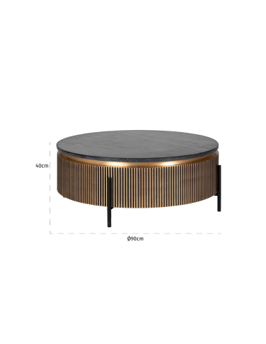 Mesa de centro Ironville gold 90Ø