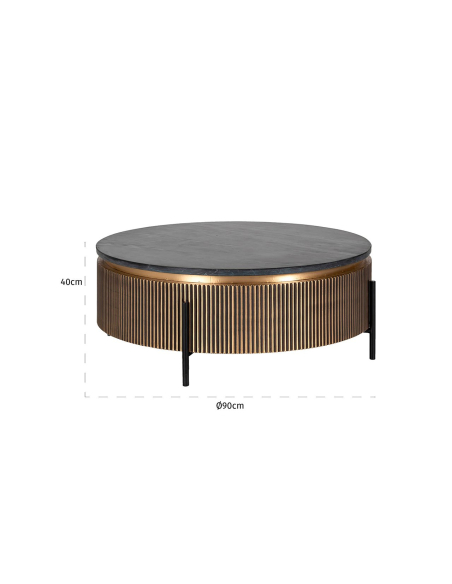 Mesa de centro Ironville gold 90Ø
