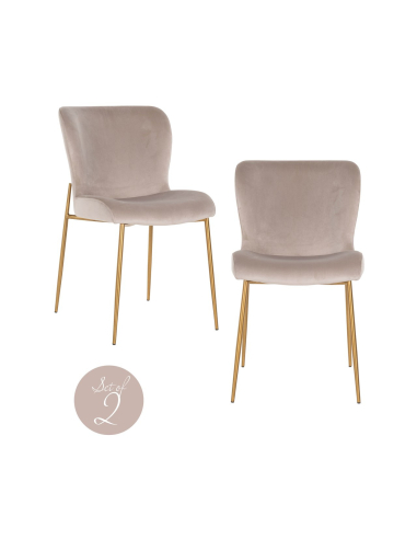 Esszimmerstuhl Odessa khaki Samt feuerhemmend (Set mit 2)