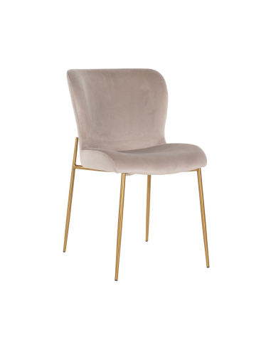 Eetkamerstoel Odessa kaki fluweel brandvertragend (Set van 2)