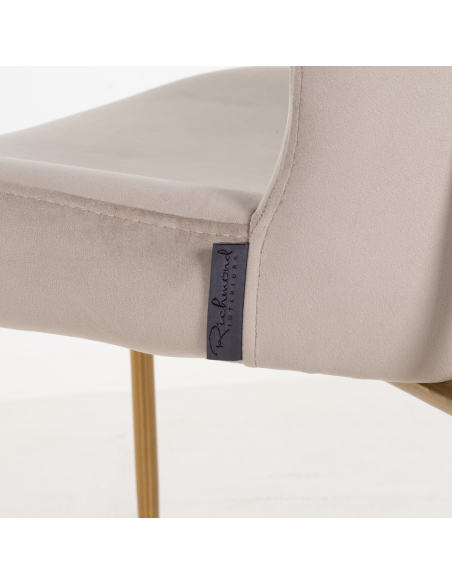 Silla de comedor Odessa de terciopelo caqui ignífugo (Set de 2)