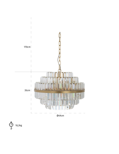 Lustre Desire dourado escovado pequeno