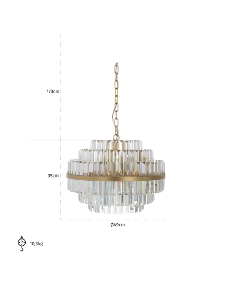 Desire small brushed gold chandelier