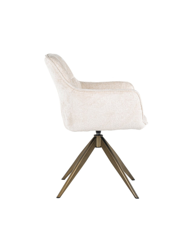 Aline dining chair white chenille swivel fire retardant