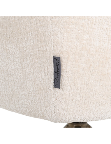 Eetkamerstoel Aline white chenille draaibaar brandvertragend