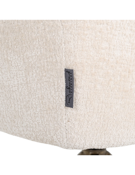 Eetkamerstoel Aline white chenille draaibaar brandvertragend