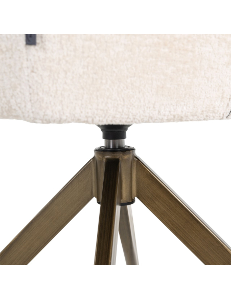 Aline dining chair white chenille swivel fire retardant