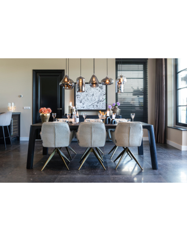 Aline dining chair white chenille swivel fire retardant