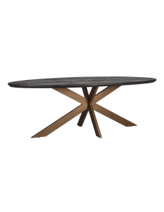 Eettafel Blackbone Brass zwart rustiek ovaal 260