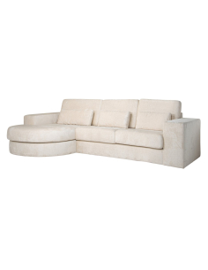 Canapé Felix white chenille 2,5-seater + lounge round left