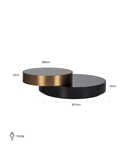 Tavolino Alexander Jones nero/oro (Slice)