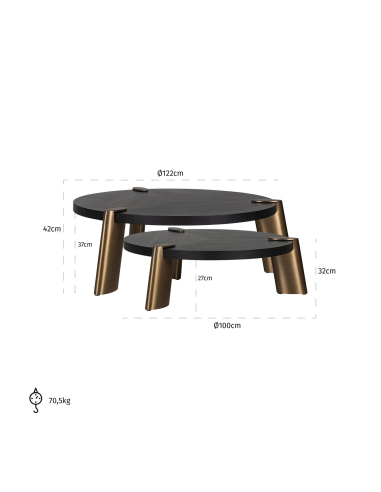 Mesa de centro Alexander Jones charcoal (Brody) (Conjunto de 2)