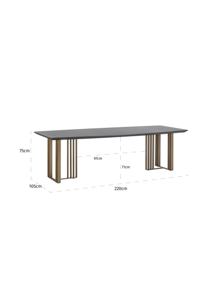 Eettafel Alexander Jones charcoal 220 (Maverick)