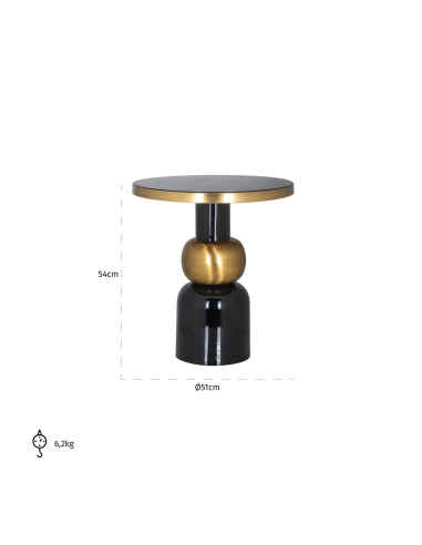 Bijzettafel Mose black 51Ø