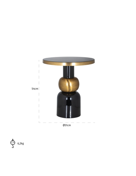 Bijzettafel Mose black 51Ø