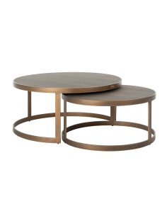 Tables Basses Laiton Galuchat Plateaux Verre BLOOMVILLE