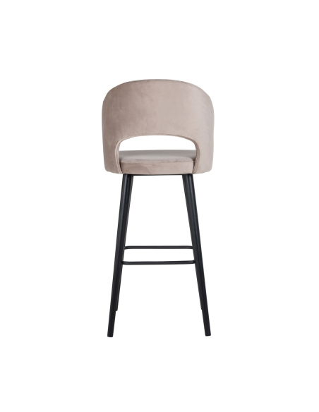 Barhocker Savoy aus khakifarbenem Samt