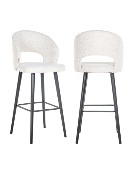 Savoy white bouclé bar stool