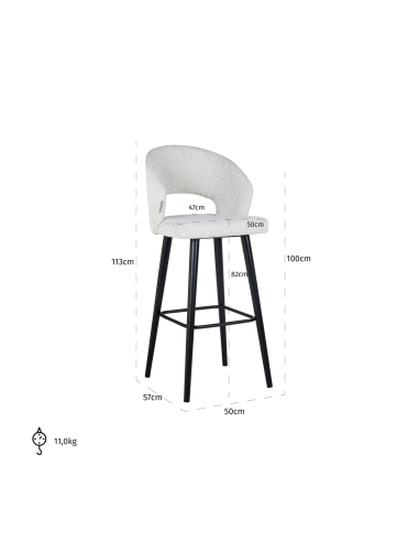 Barhocker Savoy white bouclé
