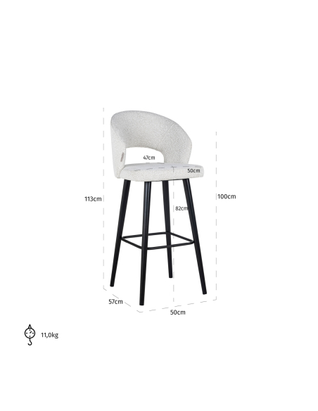 Barhocker Savoy white bouclé