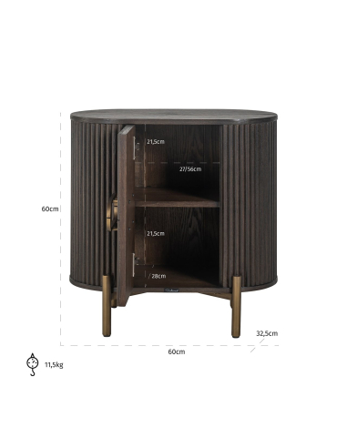 Luxor brown bedside table