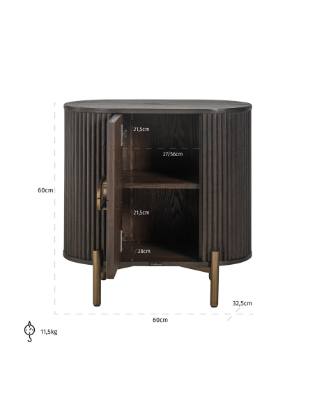 Luxor brown bedside table