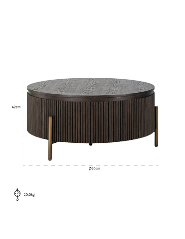 Salontafel Luxor brown 95Ø