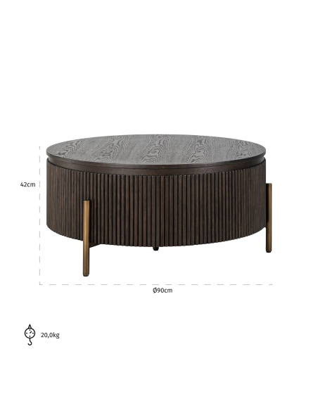 Salontafel Luxor brown 95Ø