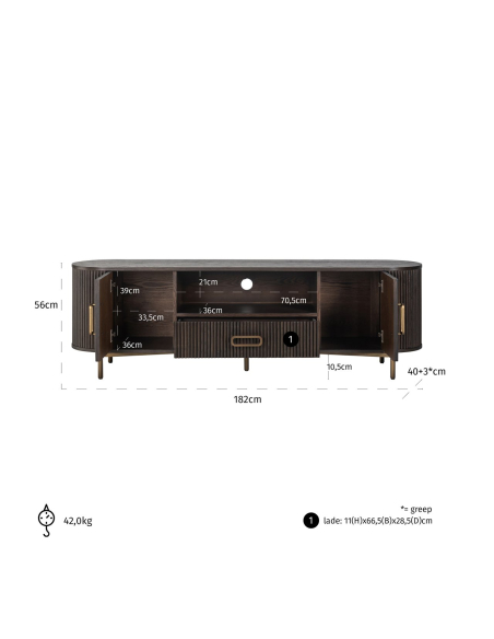 Luxor brown TV unit