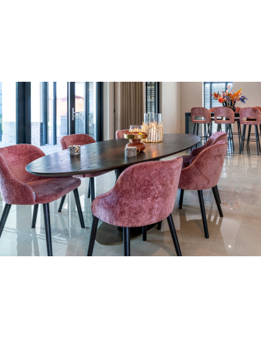 Luxor brown oval dining table 235