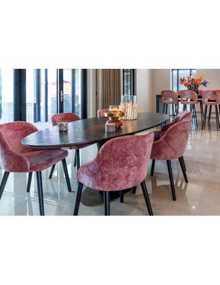 Mesa de jantar Luxor castanho oval 235