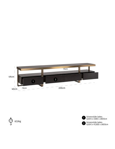 Alexander Jones charcoal TV stand (Diddley)