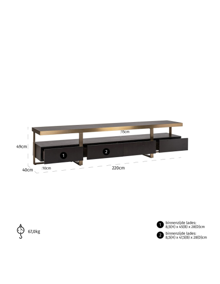Alexander Jones charcoal TV stand (Diddley)