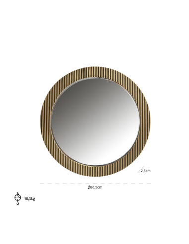 Espejo Ironville gold 86Ø